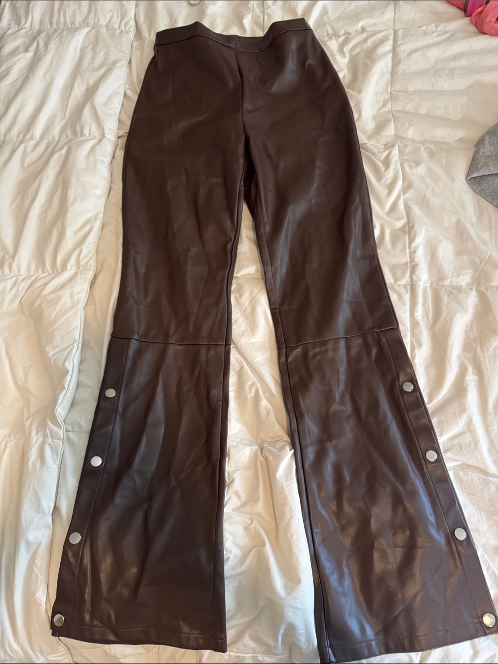 superdown Chocolate Brown Faux Leather Pants